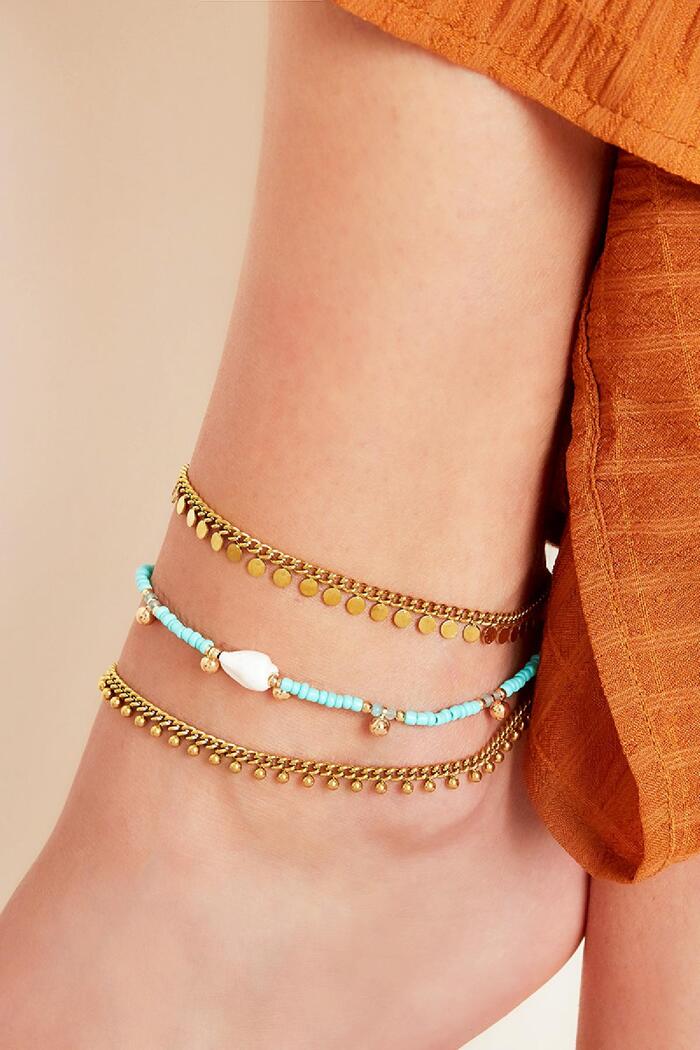 Stainless steel anklet circles Gold Picture2